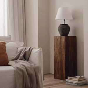 Rustikaler Block-Beistelltisch – Massivholz