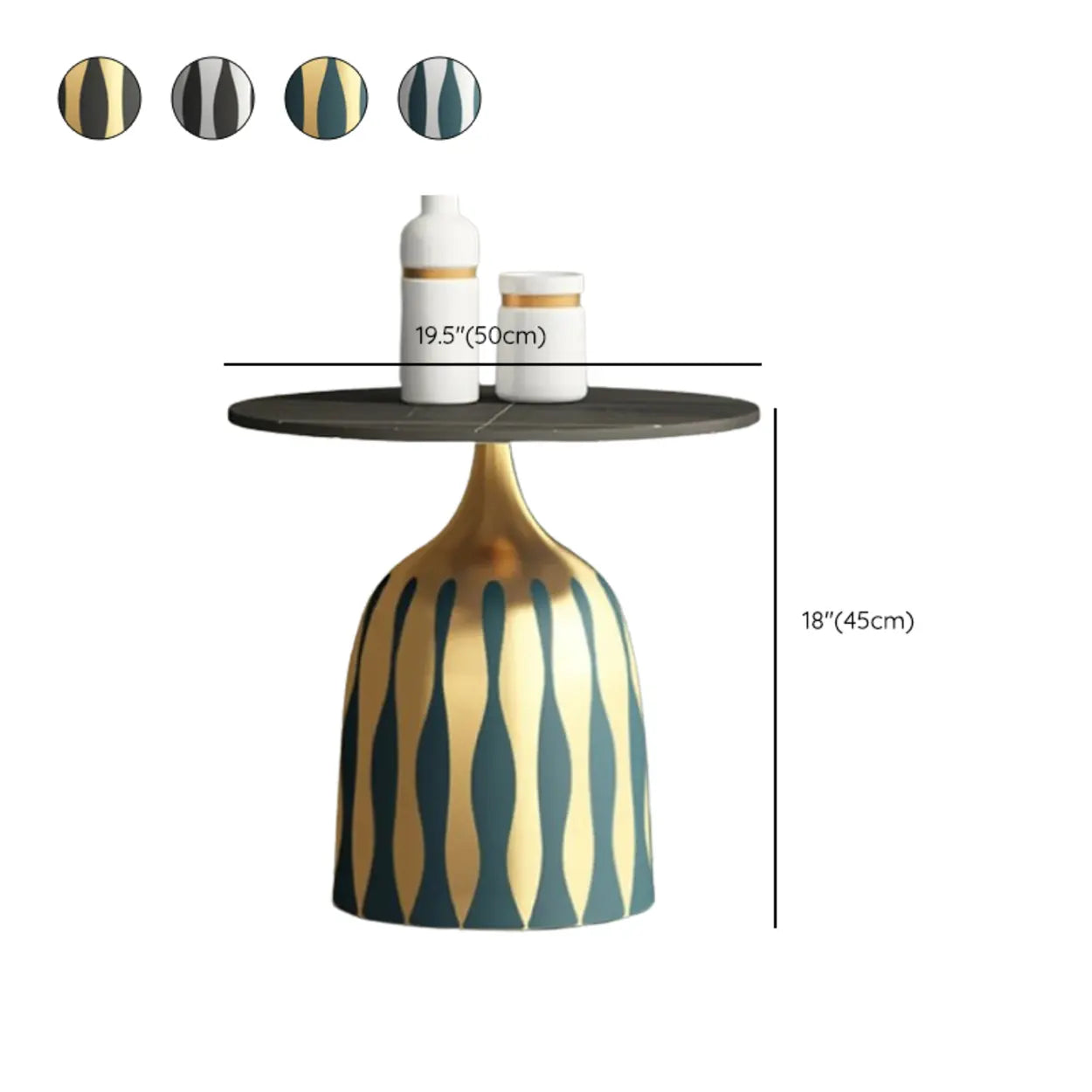 Art-Déco Beistelltisch – Verziertes Metallgestell - Image 15