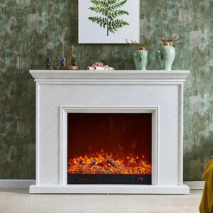 Moderner Holz-TV-Schrank – Rechteckig mit Elektro-Kamin