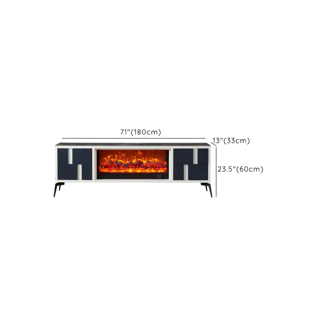 Moderner TV-Schrank mit Kaminlicht – Steinoptik - Image 13