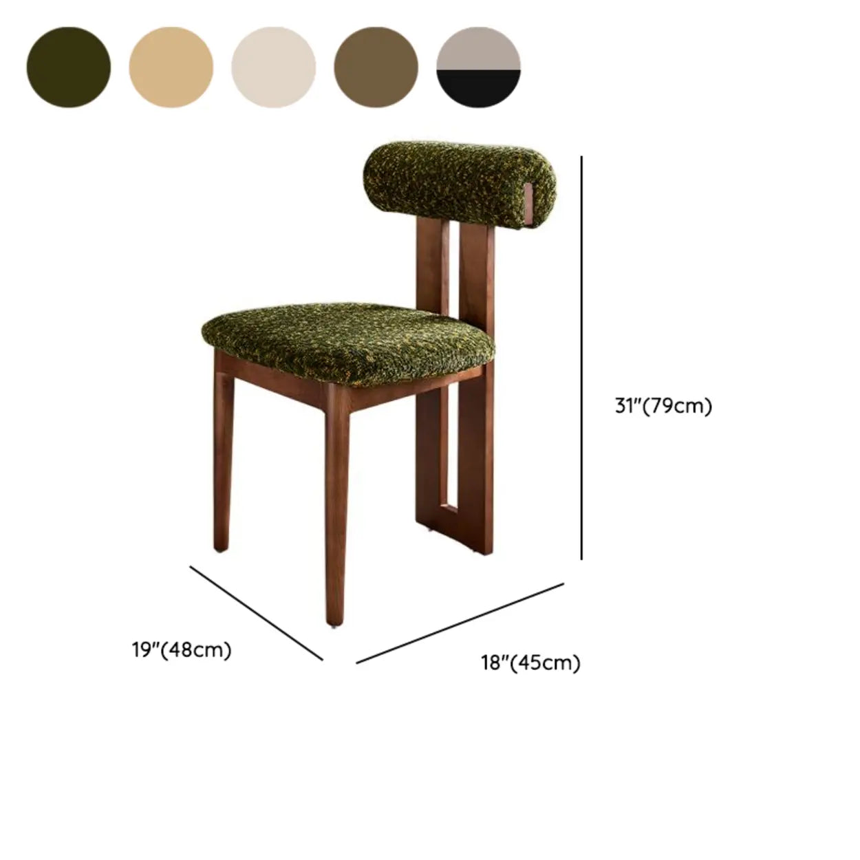 Rustikaler Polster-Esszimmerstuhl – Offene Lehne & Holzrahmen - Image 18