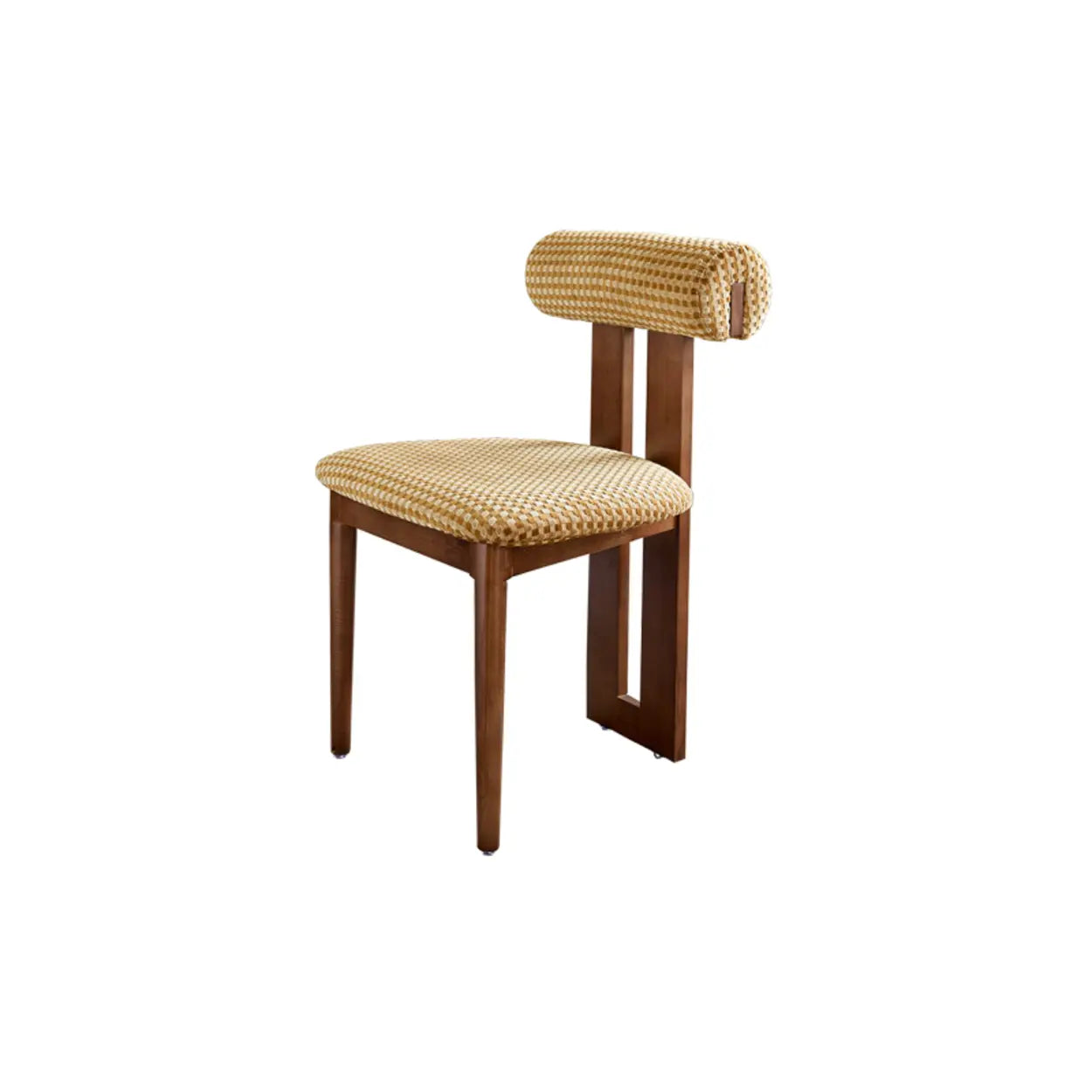 Rustikaler Polster-Esszimmerstuhl – Offene Lehne & Holzrahmen - Image 3