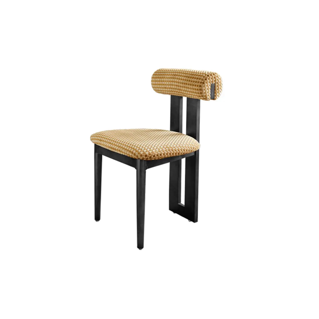 Rustikaler Polster-Esszimmerstuhl – Offene Lehne & Holzrahmen - Image 5