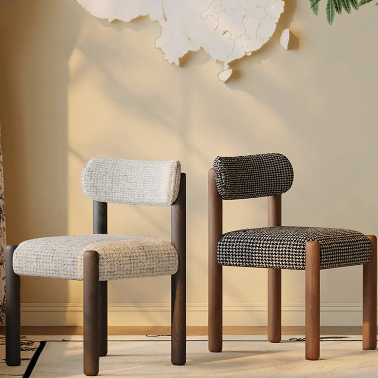 Skandi-Esszimmerstuhl – Gepolsterte Rückenlehne & Holzrahmen - Image 4