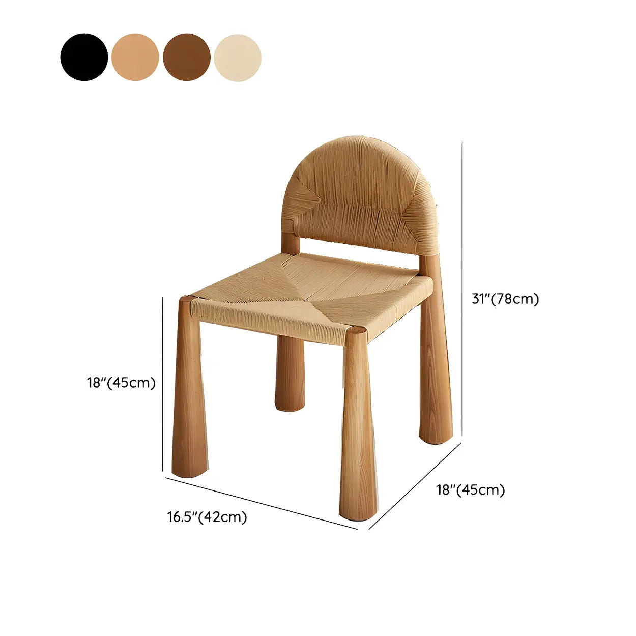 Skandi-Esszimmerstuhl aus Naturholz – Geflochten & Niedrige Lehne - Image 11